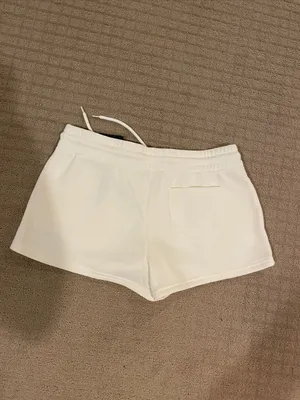 True Religion Winter White Lounge Shorts with Pink Logo Patch thumbnail 3