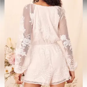 NWT‎ Lulus white lace sequin romper XS thumbnail 5