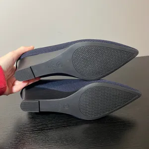 VIVAIA Aria Wedge Pro Navy Blue Knit Pointed Toe Sustainable Heels EU 40 US 9 thumbnail 6