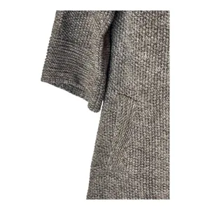 Bask Sweater Women Small Brown Ivory Knit Collared Snap Long Line Cardigan‎ thumbnail 5