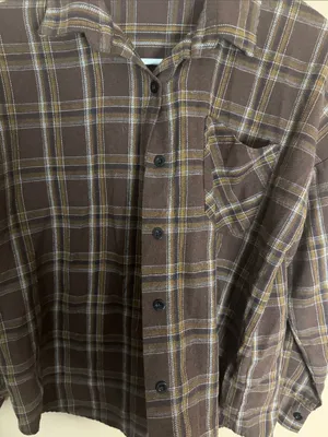 Men's Brown Plaid Long-Sleeve Shirt thumbnail 6