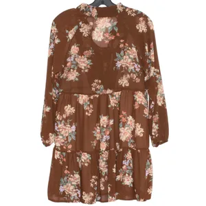 NWT American Eagle Dress Floral Cottage Boho Romantic Feminine Prairie Brown XS thumbnail 2