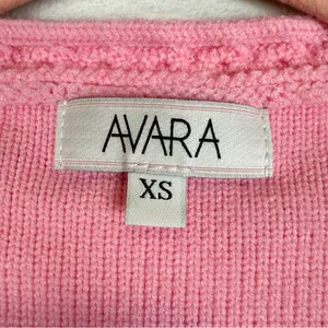 Avara‎ Jada Pink Braided Trim Knit Cardigan Size XS thumbnail 7