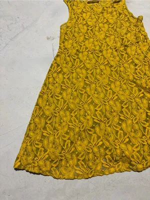 Free people miles of lace Yellow Lace Floral A-Line mini Dress small thumbnail 5