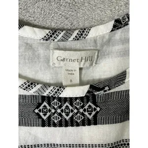 Garnet Hill Cotton Jacquard Woven Maxi Dress Black White Boho Southwest Size 8‎ thumbnail 6