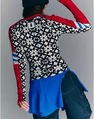 FP MOVEMENT by FREE PEOPLE KICK OFF PRINT HENLEY RALLY LAYER ATHLETIC TOP thumbnail 2