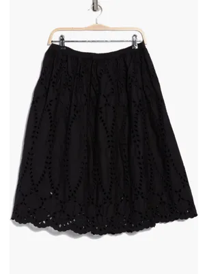 Frank & Eileen Gracie Black Eyelet Midi Skirt NWT XL thumbnail 4