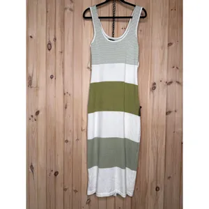 NWT Lulus Easily Gorgeous Ivory and Sage Striped Midi Sweater Dress Casual Sz XL thumbnail 2