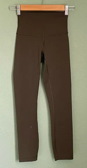 Lululemon Wunder Train Cropped Legging Size 2 Olive Green thumbnail 1