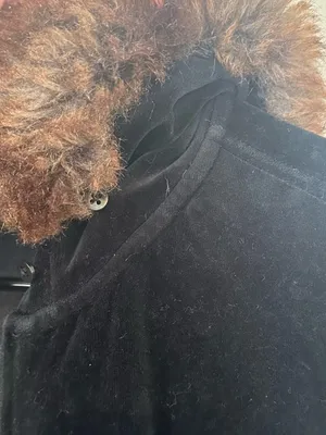 Ralph Lauren Navy Black Velvet Velour Zip Jacket with Removable Faux Fur Trim 2X thumbnail 4