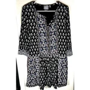 Anthropologie Vanessa Virginia Boho Mini Dress XS Embroidered Kaleidoscope thumbnail 2
