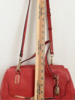 COACH 25169 Madison Madeline Orange Pebbled Leather East/West Satchel Crossbody thumbnail 9