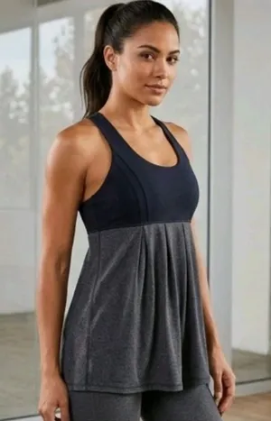Lululemon tank bra top Heathered grey/black activewear loungewear gym yoga 4 thumbnail 1