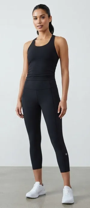 Lululemon Black Cropped Pocket Leggings Size 2 thumbnail 1