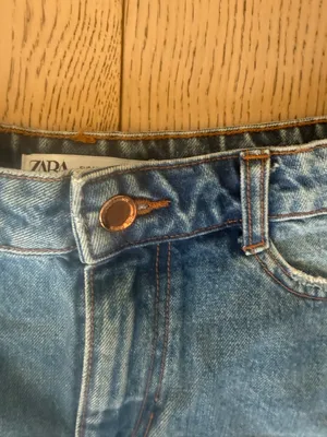 Zara Light Blue Distressed Jean Shorts thumbnail 3