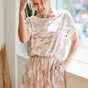 NWT BiBi‎ Camo Print French Terry Romper with Side Pockets thumbnail 9