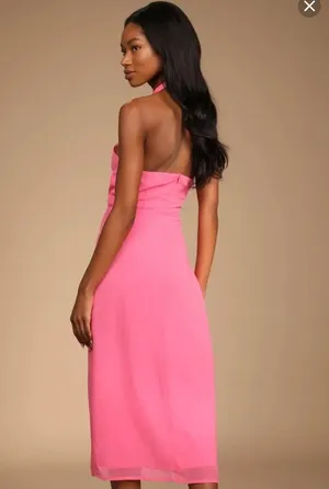 Lulu’s Pink Midi Dress  thumbnail 3