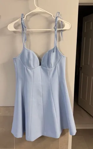 ZARA Light Blue Mini Dress thumbnail 1