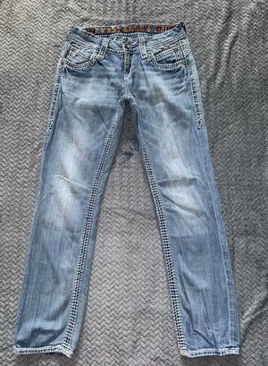 Rock Revival Jeans‎ Womens Blue Scarlett Easy Crop Wash Denim Size 26 thumbnail 1