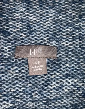 J.Jill Multi Blue Knit Open Front Draped Vest Sleeveless Sweater Xs thumbnail 7