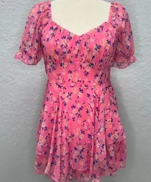 Floral pink romper Size Size XS thumbnail 1