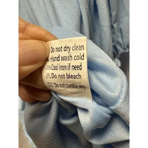 Women's Baby Blue Tiered Mini Dress Tie Front Balloon Long‎ Sleeve L thumbnail 11