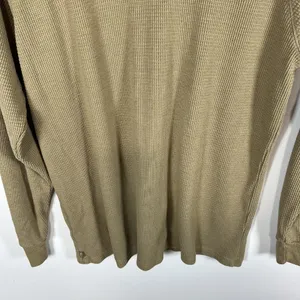 Aritzia‎ Tna Long Sleeve Waffle Knit Thermal Tan Hooded Shirt Women's Small thumbnail 9