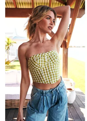 Leilani Tube Top in Green thumbnail 1