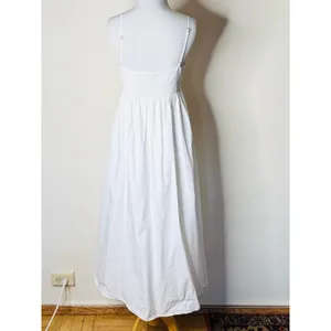 Zara White Cotton Smocked Camisole Maxi Dress thumbnail 6