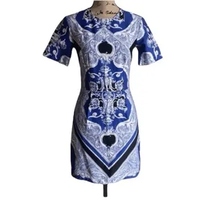 ASOS blue and white paisley mini dress thumbnail 2