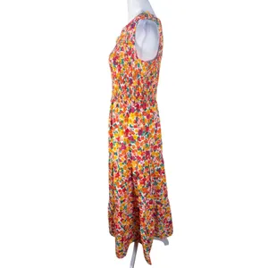BTFBM‎ One Shoulder Maxi Dress Womens Medium Multicolor Excellent Floral Smocked thumbnail 2