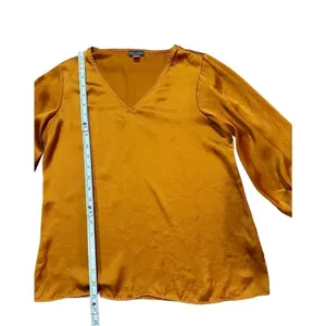 Vince‎ Camuto Blouson-Sleeve Blouse burnt orange rust Sz S thumbnail 7