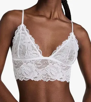Free People NWT Women's Everyday Lace Longline Bralette - heavenly pink thumbnail 1