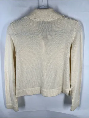 Spartina 449 Knit Polo Cardigan Seawool Cashmere Blend Cream Size S thumbnail 3