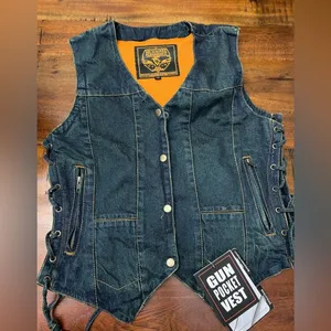 Milwaukee Leather XS Denim Women's Vest thumbnail 1