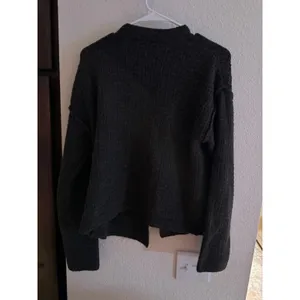 Max Studio London Womens Charcoal‎ Gray Ribbed Button Front Cardigan Sweater thumbnail 5