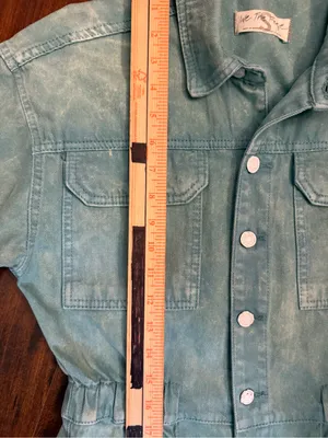 We The Free Marci Mint/Aqua Denim Overalls Jumpsuit Size Small thumbnail 7