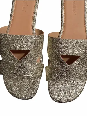 Olivia Miller Gold Slip on Sandals(Size 9) thumbnail 6