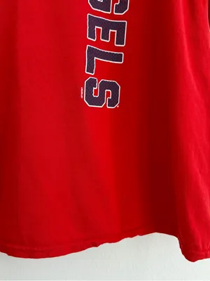 Los Angeles Angels Red Off the Shoulder Tee thumbnail 4