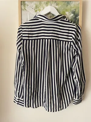 Boden Sienna Stripe 100% Silk Shirt Button Down Blouse Top US 2R thumbnail 8