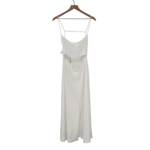 Zara Maxi Dress Womens Small White Sleeveless Cut-Out Back Spaghetti Straps thumbnail 12