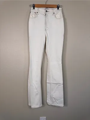 Abercrombie & Fitch Cream 70s Vintage Flare Jeans Womens 24 Ultra High Rise Fall thumbnail 11