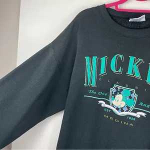 Vintage Disney Mickey Classic Crewneck Pullover Sz XXL Neon thumbnail 4