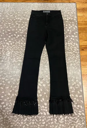 Blue Revival Beaded Hem Jeans Black Size 25 thumbnail 1