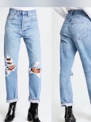 Agolde 90's Fit Mid Rise Button Fly Distressed Loose Fit Jeans Size 26 thumbnail 2