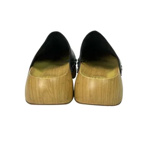 Zara Womens Black Studded Faux Leather Round Toe Slip On Mules Clogs Shoes 8.5 thumbnail 3