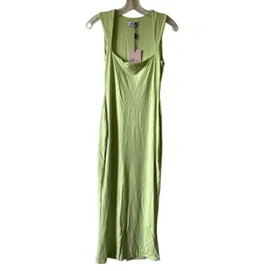 Oh Polly Ainslee Modal Square-Neck Bodycon Midi Dress in Matcha Green Size M thumbnail 4