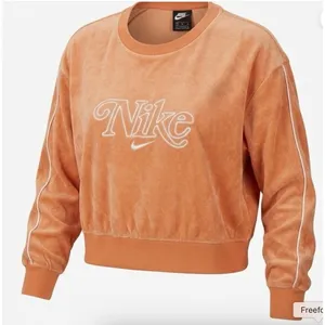 Nike Women's Retro Femme‎ Terry Cropped Crew Sweatshirt XL Velour Track Gorpcore thumbnail 1