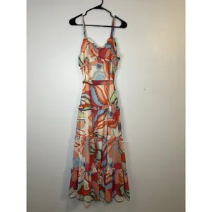 Alexis for Target Mixed Floral Sleeveless Tiered Ruffle Maxi Dress Size L Boho thumbnail 3