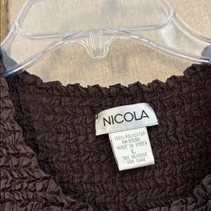 FINAL MARKDOWN Nicola ladies Dark Brown Crewneck top large NWT thumbnail 3